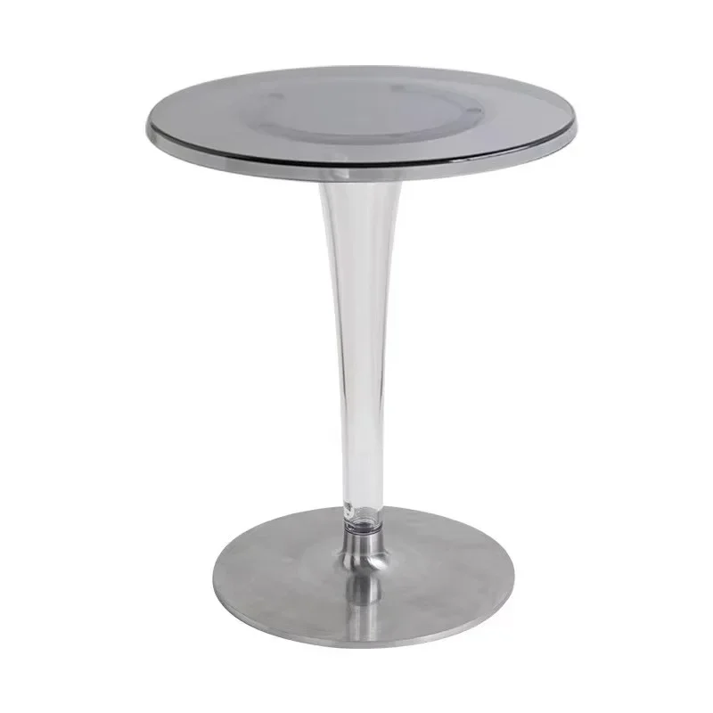Table à manger en acrylique, table ronde tulipe transparente de styliste pour la maison, table de négociation simple pour restaurant de célébrités d'internet