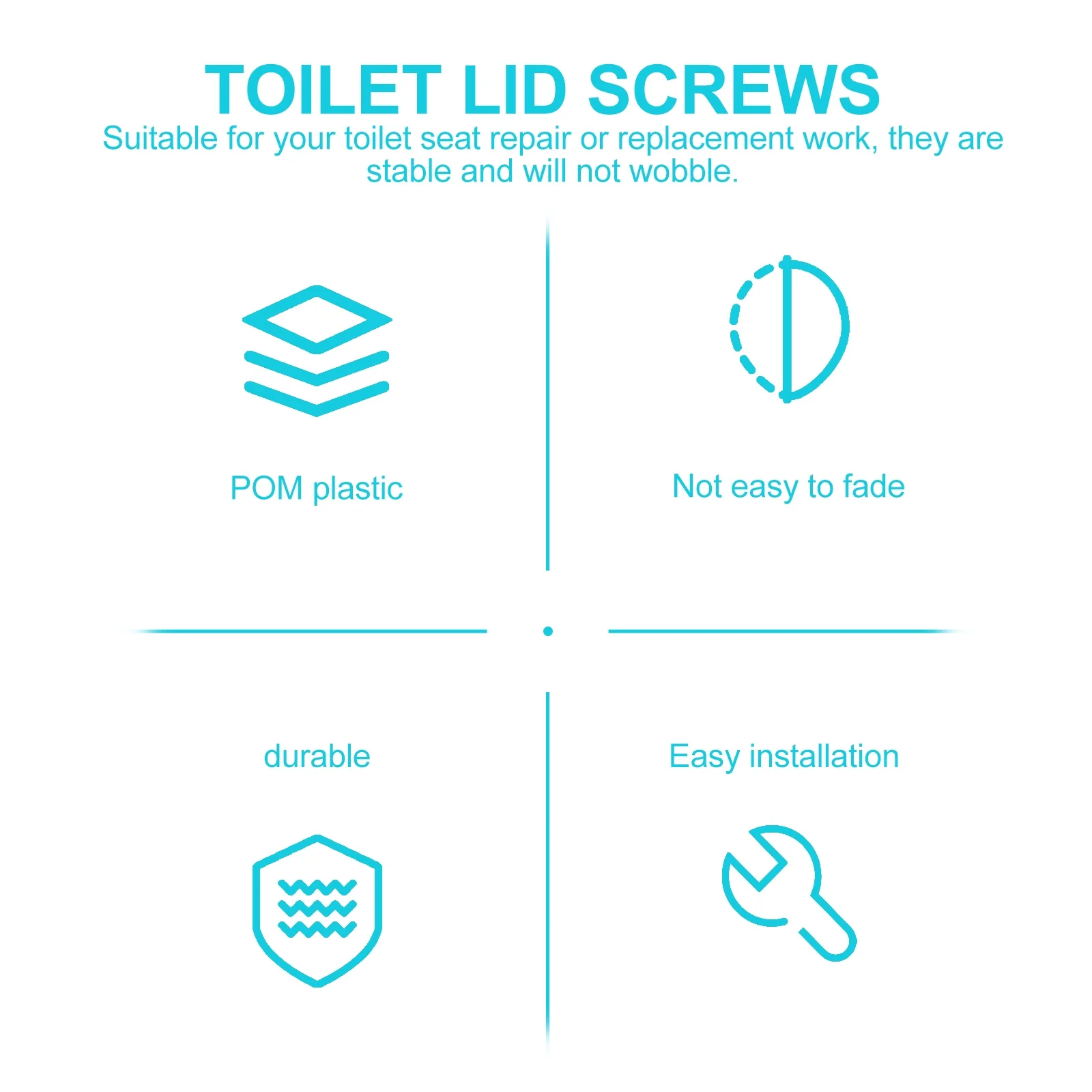 

4Pcs Toilet Seat Screw Accessories 32mm Professional Technology Made Easy Disassembly Installation Toilet Lid Screws