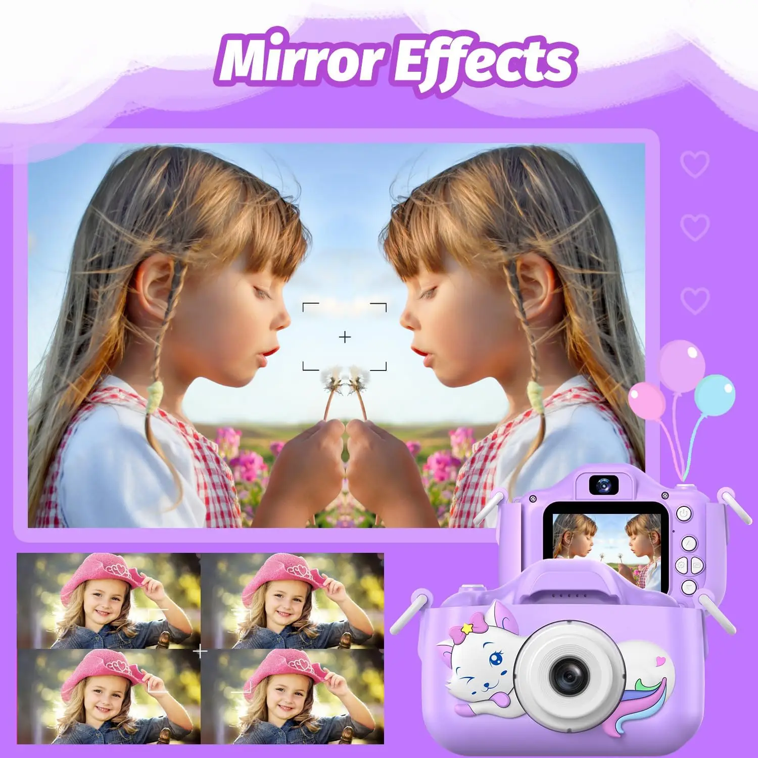 Kids Camera Digital Dual Camera HD 1080P Video Camera Toys with SD Card Mini Cam Color Display Children Birthday Gift Kids Toy