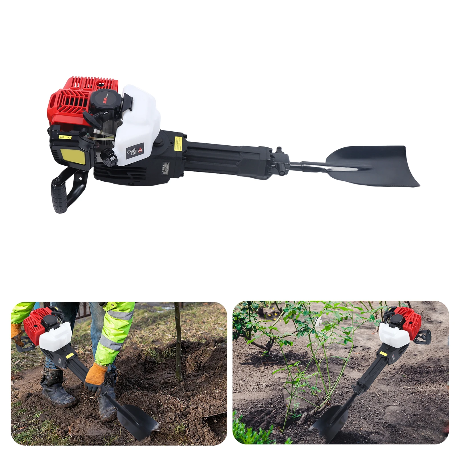 

1900W Petrol Engine Tree Digger 52CC 2 Stroke Gas Powered Garden Garden Tree Digging Machine with Single Cylinder & Air-Cooled