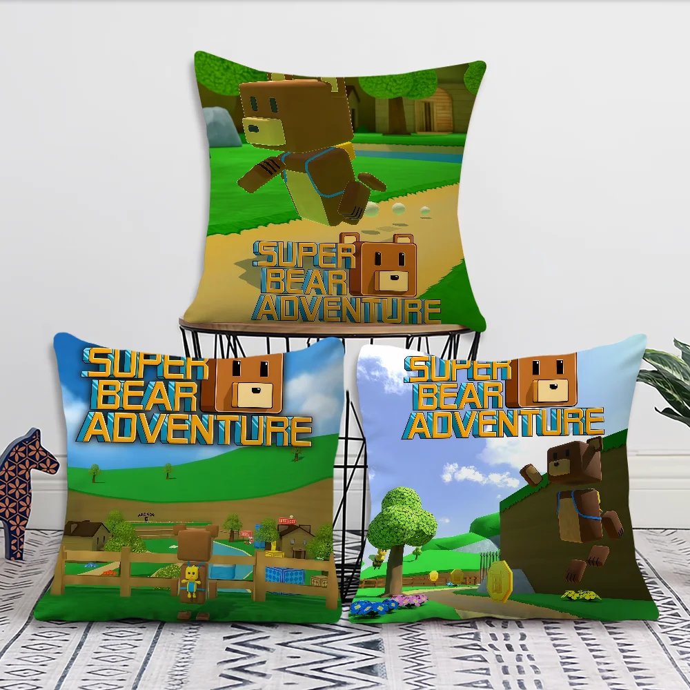 Cute A-Adventure funny Bear Club S-Super cushion cover For Pillow Printing Sofa Decoration Home Car Room Office NordicSimplicity
