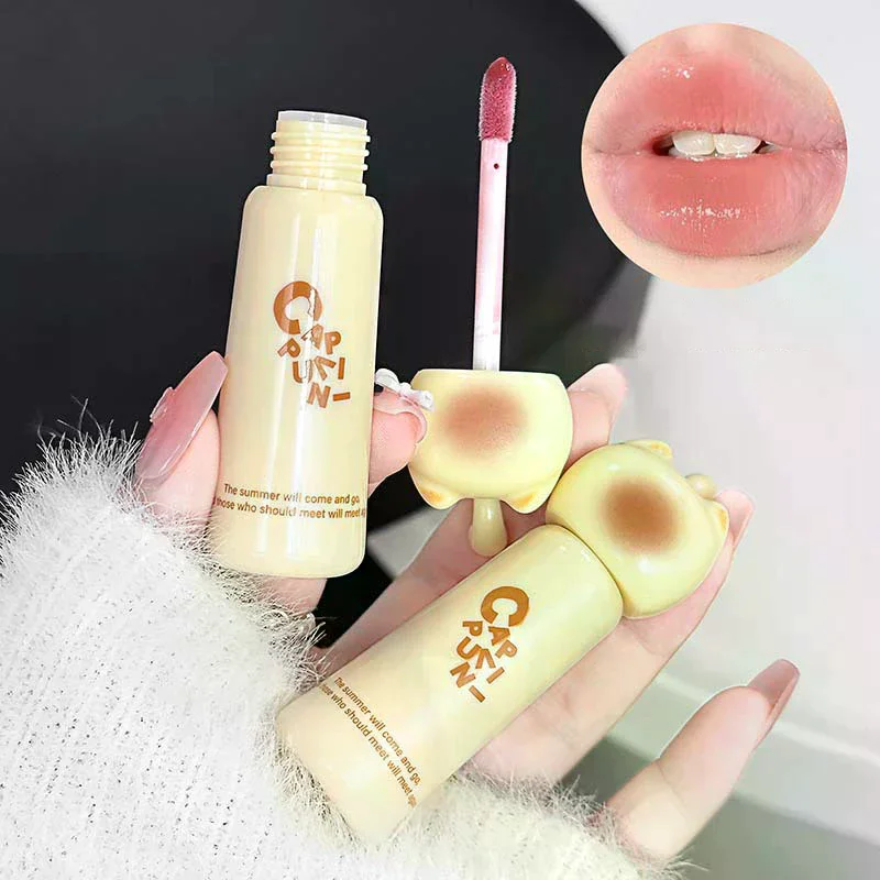 Brilho Labial Cappuvini Cute Cat, Hidratante, Suave e de Longa Duração, 4 Cores, Fácil de Aplicar, Tinta Labial para Iniciantes