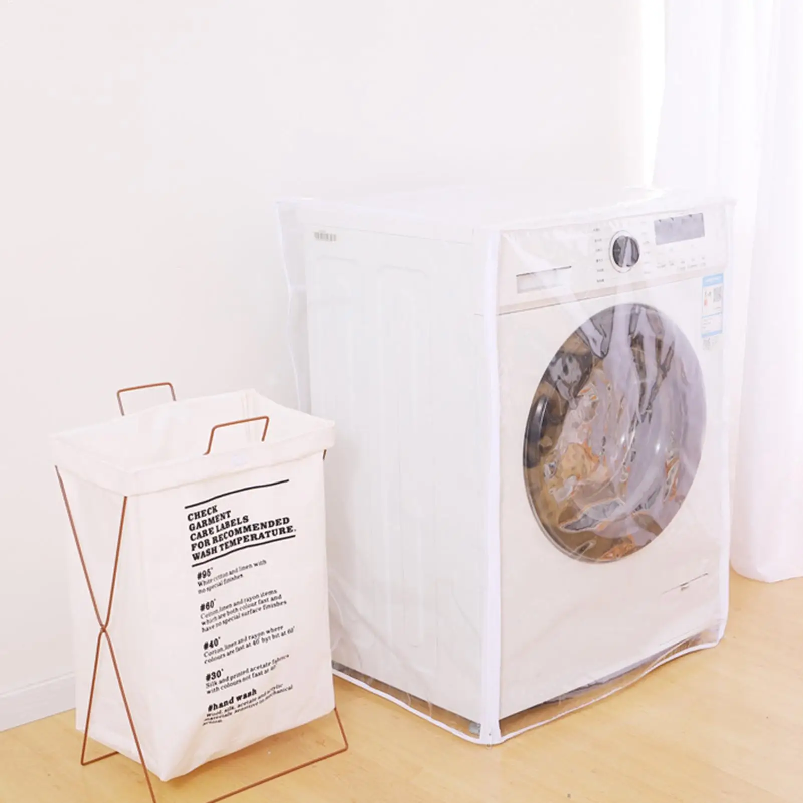 

Drum Washing Machine Dust Cover With Smooth Zipper Transparent Waterproof Covers Household Dust Cloth For Washing Machine
