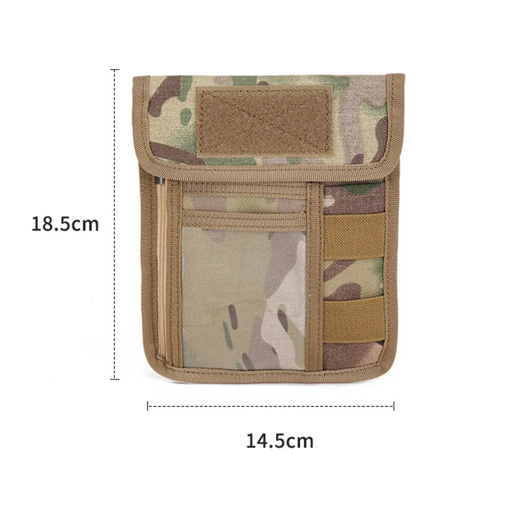 Tactical ID Credit Card Holder Case Purse Chest Hanging Molle Pouch Wallet Bag Neck Lanyard Key Holder Credit Passport Organizer