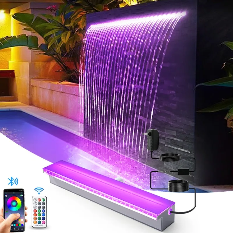 

Custom Indoor/Outdoor Swimming Pool Waterfall Design Acrylic Waterfall Beautiful Cascade Garden Ornament