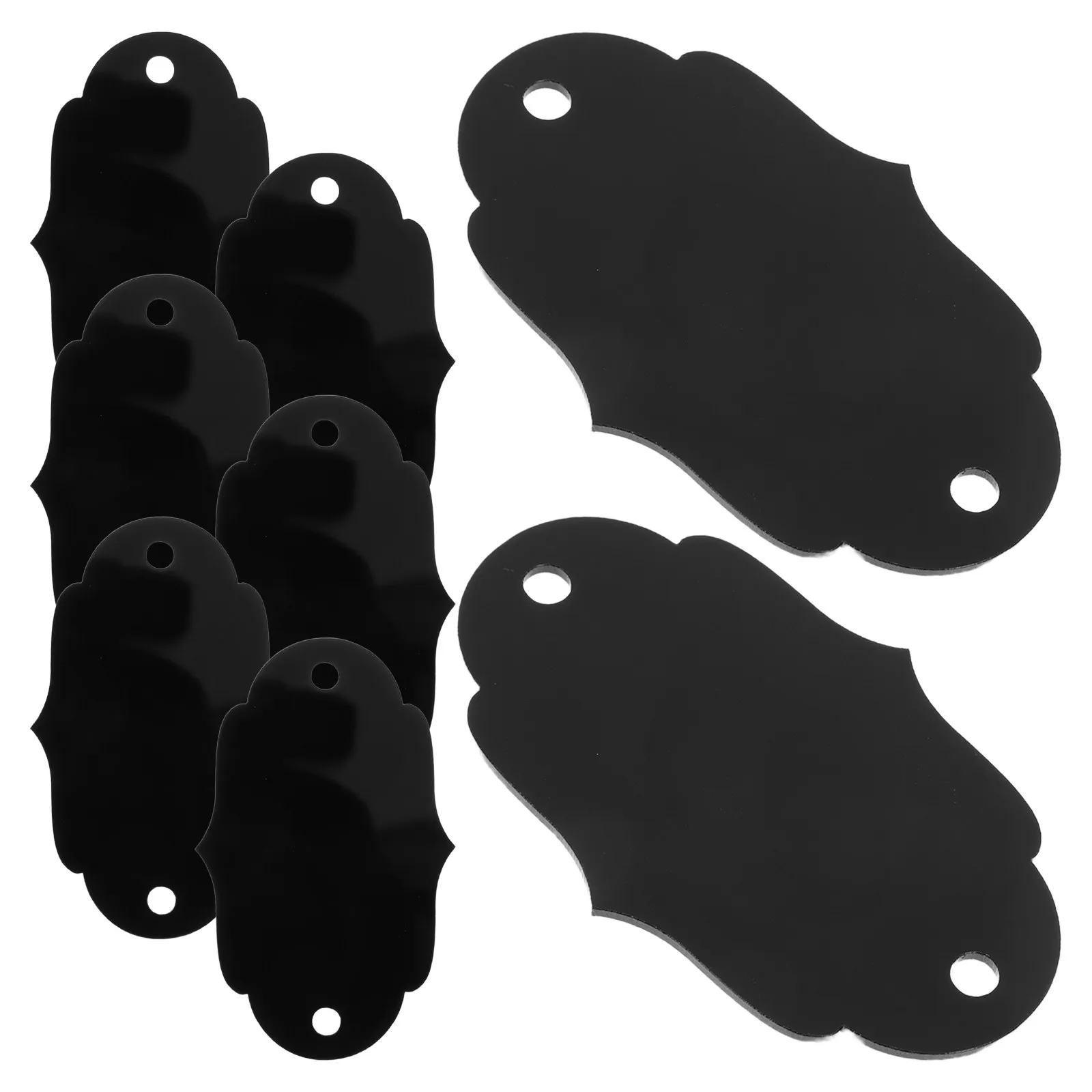 8Sets Acrylic Basket Labels Black Removable Storage Tags Writable Reusable Pantry Bin Organizer Home Office Bathroom Basket