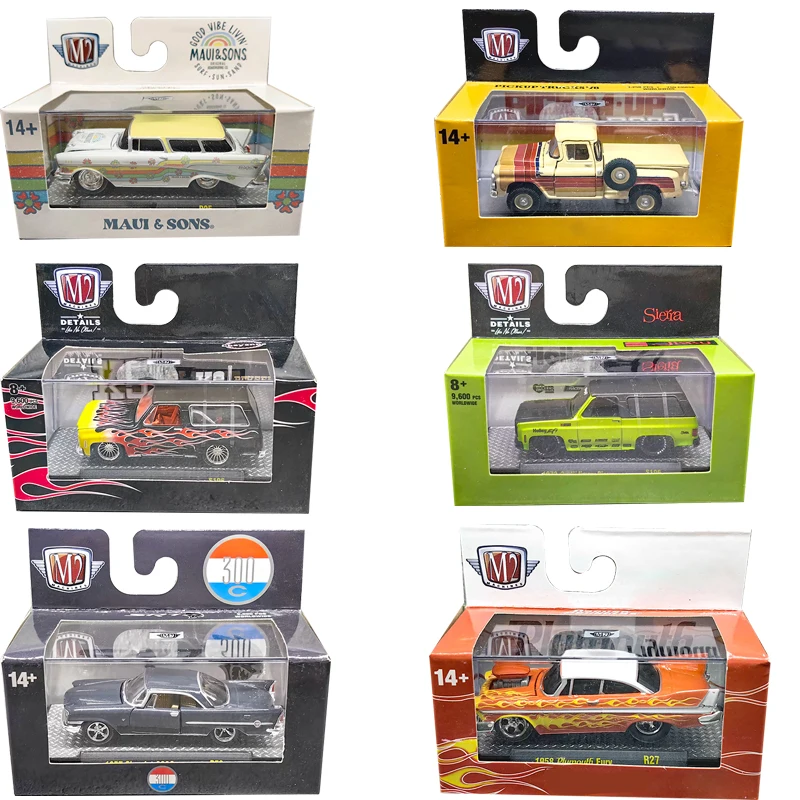 2025 New M2 Machines 1:64 Retro Muscles Scale Alloy Collection Model Car Iron Bottom Rubber Tire Limited Edition Child Gift