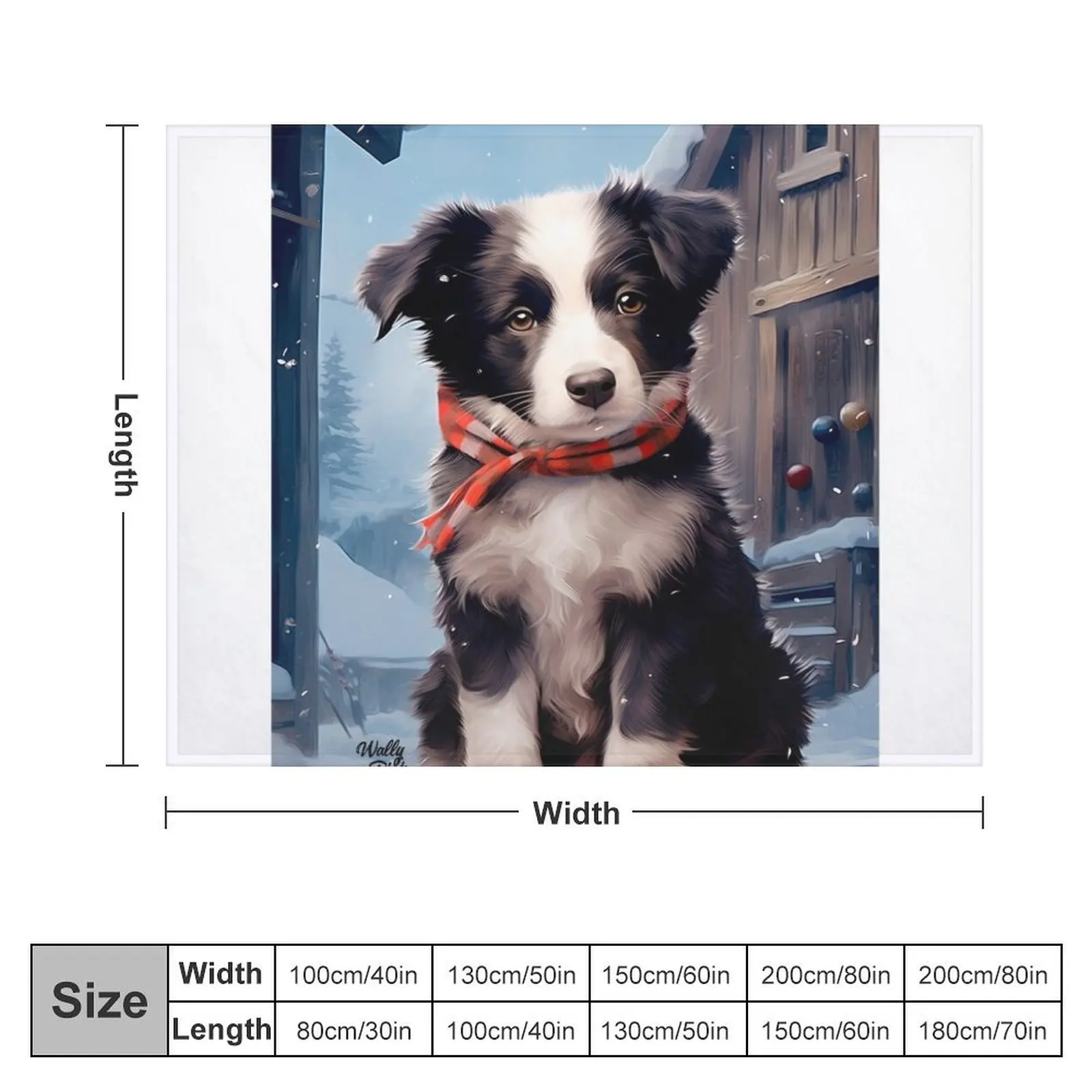 cute border collie puppy in winter for Christmas Throw Blanket Thins Plaid Travel Blankets