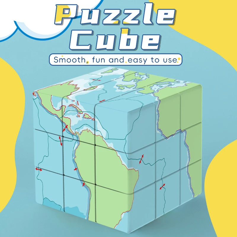 

Кубик-головоломка Plane Map, скоростной кубик 3x3, головоломка 3x3x3, идеальная игрушка-головоломка для детей и взрослых