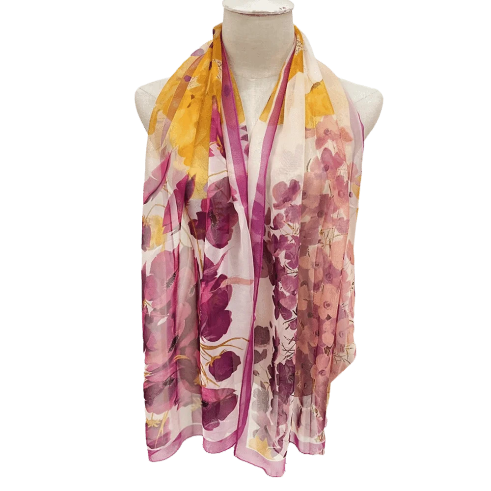 

Летний шелковый шарф с вышивкой, солнцезащитный дышащий длинный шелковый гладкий пляжный платок для женщин