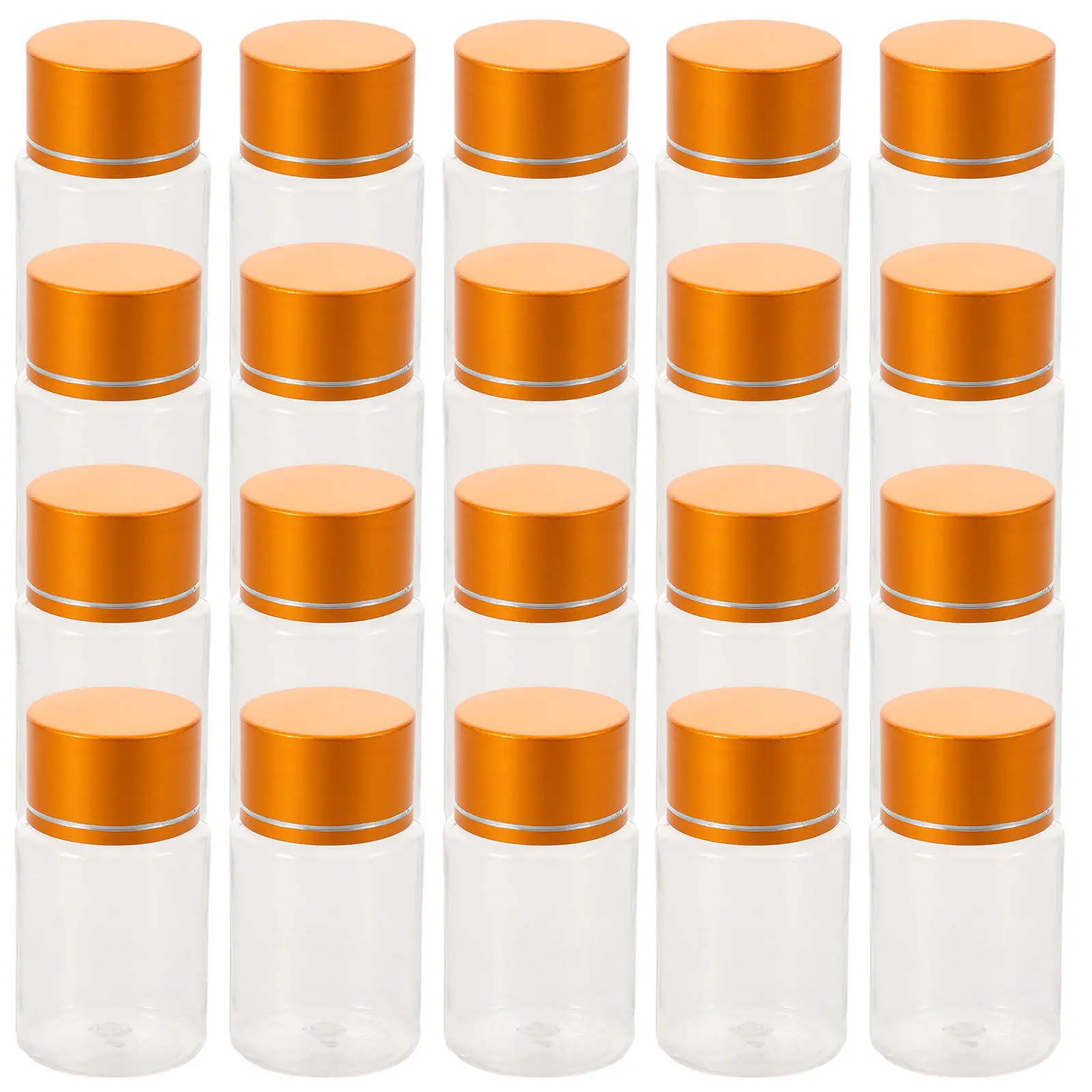 20Pcs 20Ml Transparent Pill Bottles Small Plastic Sealed Containers Airtight Portable for Medication Supplements Travel