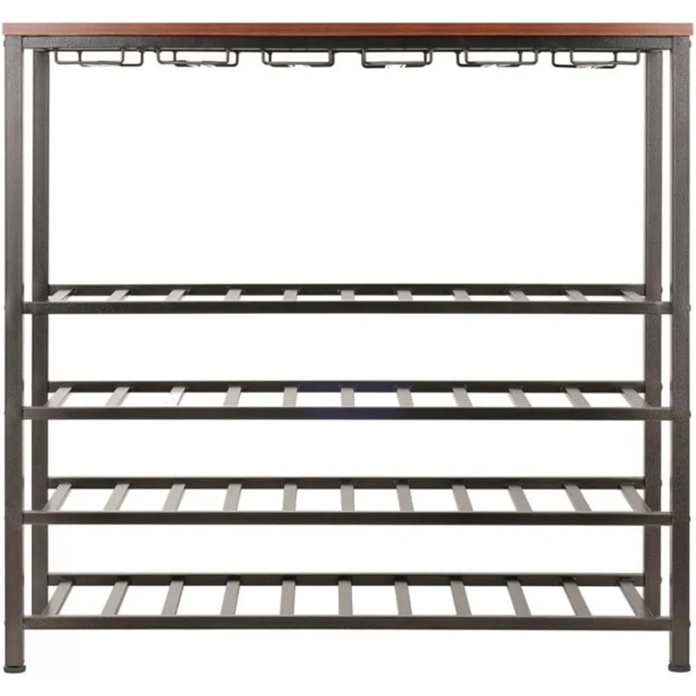 Weinlager aus Holz, Antikbronze, 30,5 cm B x 30,5 cm H x 35,02 Zoll T