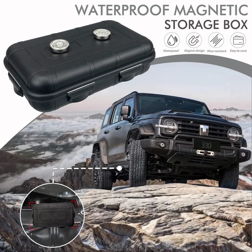 Auto Magnetic Key Holder Under Car Hide Key Box Waterproof Key Hider Rustproof Multifunctional Box for Spare Key