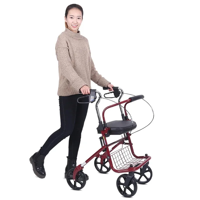 

Elderly shopping cart Elderly trolley shopping cart Walking aid walker can sit and fold