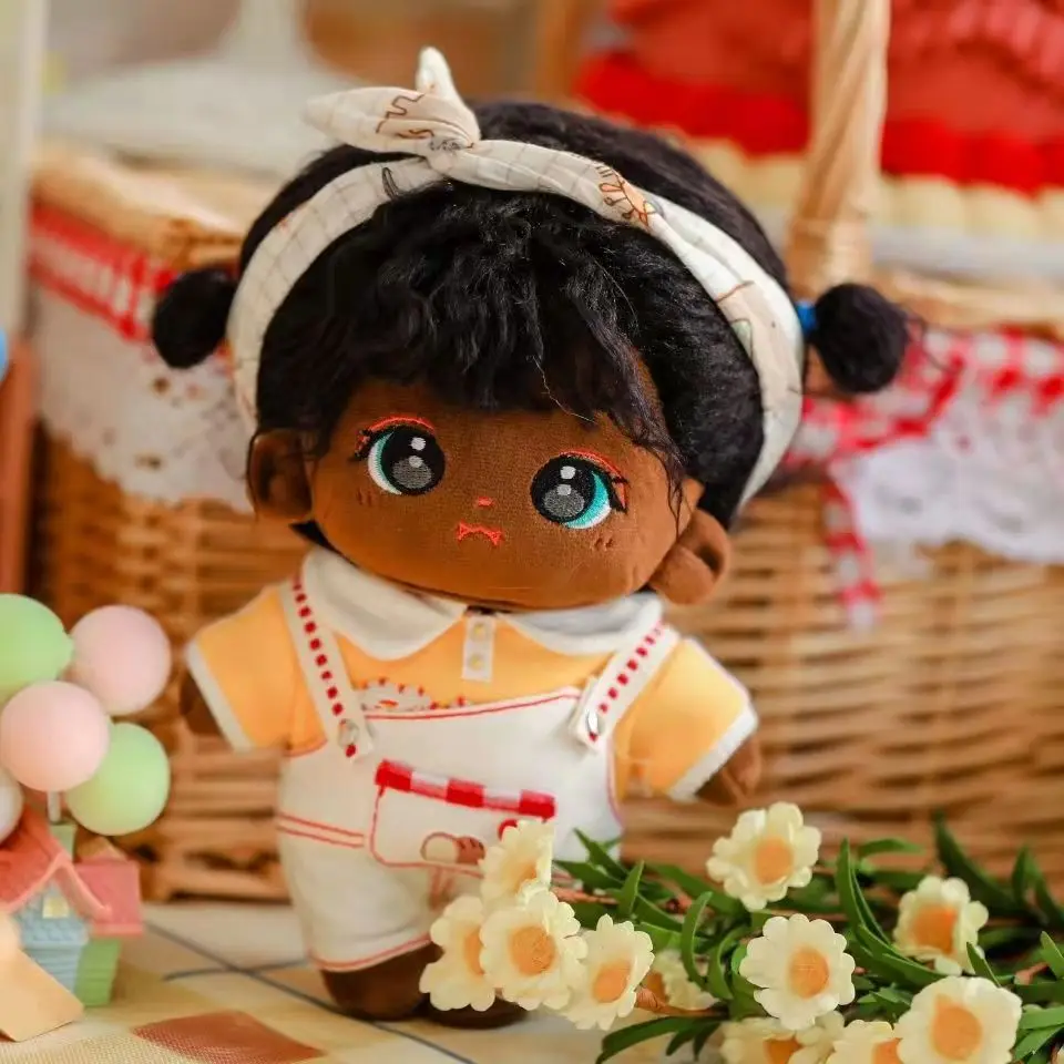 NEW Funny Black hair 20cm Korea Kpop EXO Doll Clothes Cute suit Stuffed Toy Black Dolls Plush for Idol Dolls Gift
