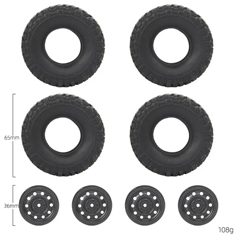 4szt. opon 65Mm do MN D90 D99S MN-90 MN91 MN98 MN99S WPL C14 C24 C24-1 C34 B14 B24 B36 RC Car Upgrade Parts