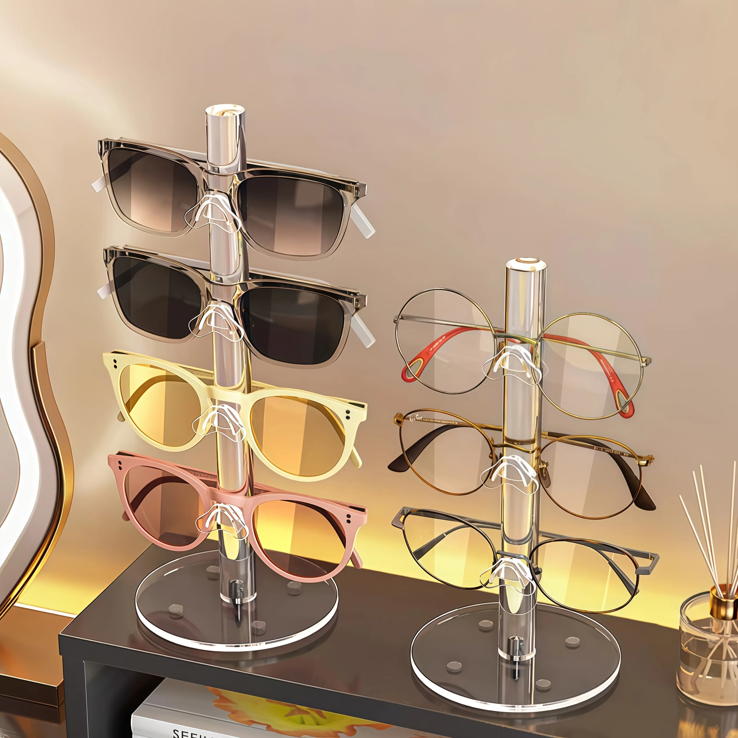 1pc Acrylic Eyewear Storage Rack Eyewear Store Display Prop Shelf Sunglasses Display Stand Home Accessories