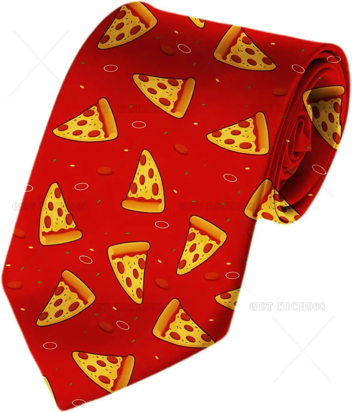 피자 애호가 레드 남자 넥타이 재미 있은 넥타이 망 넥타이 공식 파티 비즈니스 넥타이 부드럽고 편안한 내구성 넥타이