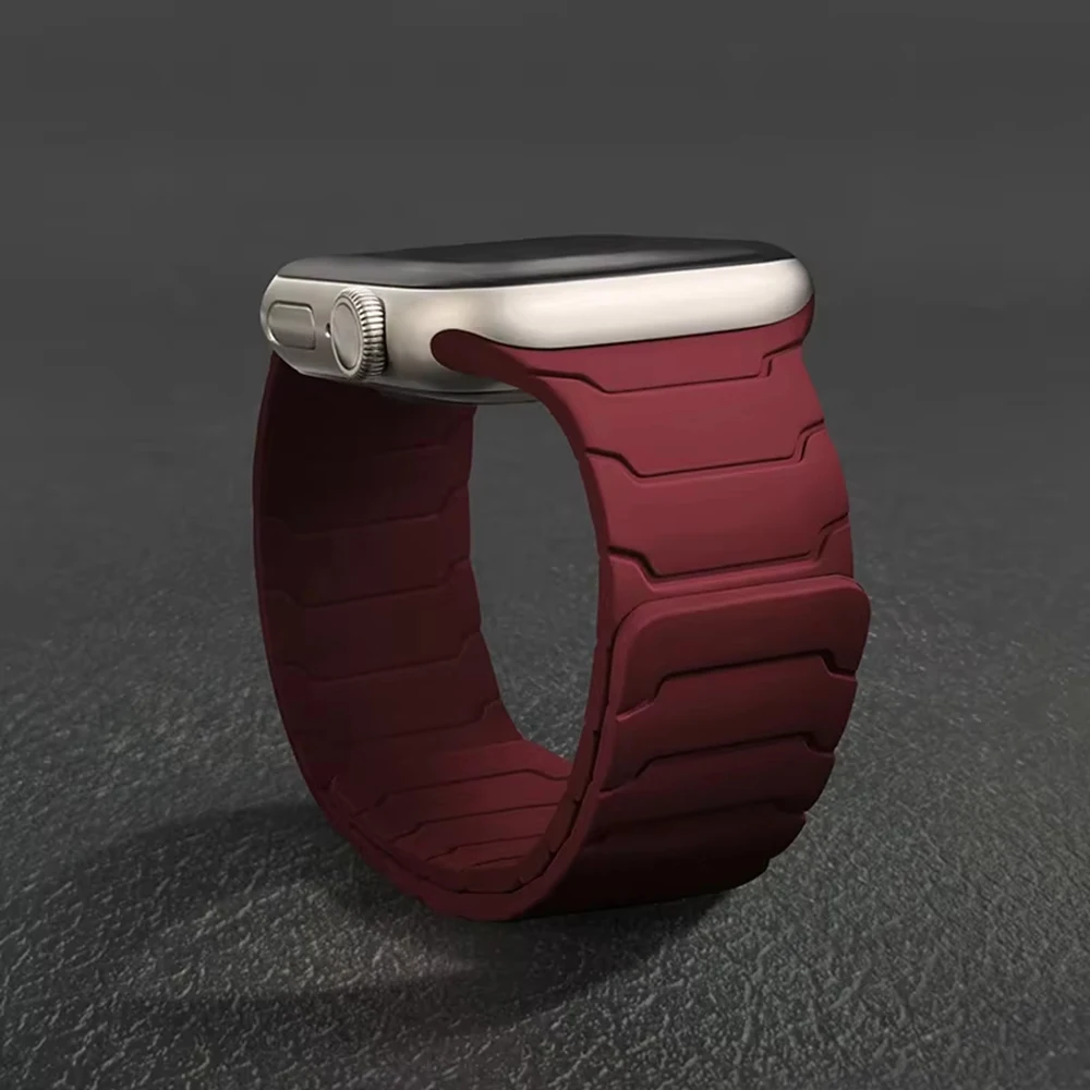 Siliconen magnetische band voor Apple Watch bandjes 44mm 40mm 41mm 42mm 46mm 45mm 49mm correa iWatch Series 11 10 SE3 9 8 7 6 Ultra3 2