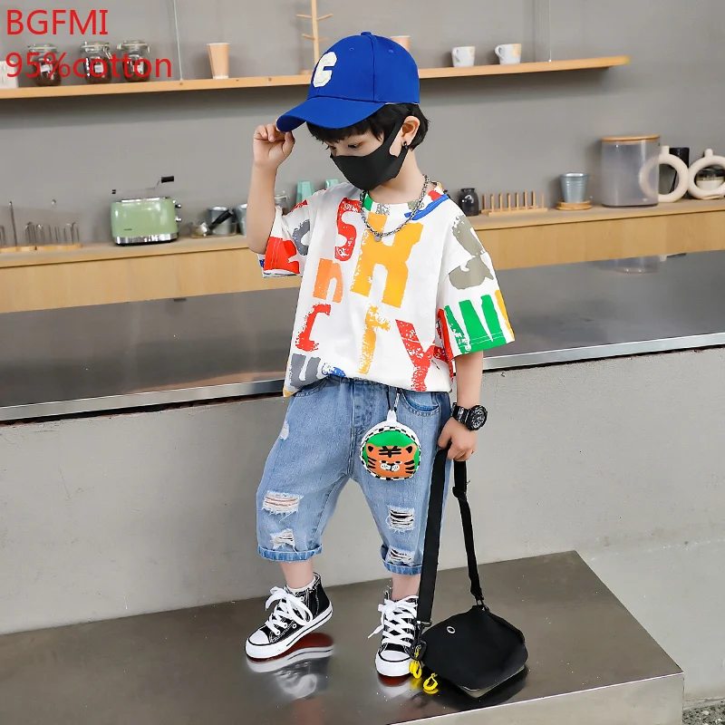 

2-12Y Children Clothing Korean Cotton Short Sleeve Print Shirt+Shorts Set for Toddler Boy Baby Summer Thin Casual Fashion Outfit