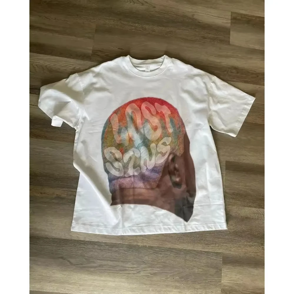 ゴシックレトロTシャツ アメリカンヒップホップキャラクターパターンプリントTシャツ カジュアルでファッショナブルなオーバーサイズTシャツ Y2k ユニセックス