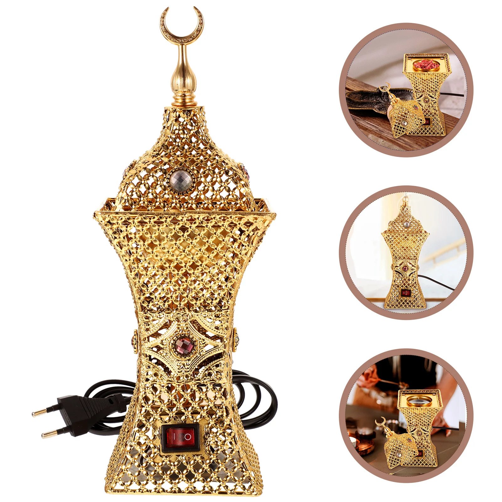 

Electric Incense Burner Middle Eastern Style High Temperature Aroma Therapy Burner For Home Decor Vintage Iron Art Censer