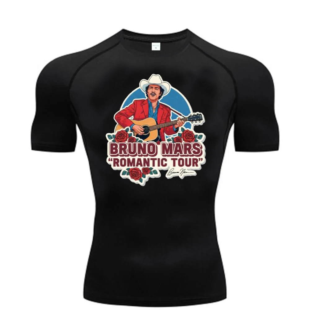 Bruno Mars tshirt compression shirt Quick-Dry baddie goth party dollette 80s alternative  gyaru kawaii korean fashion 2000s
