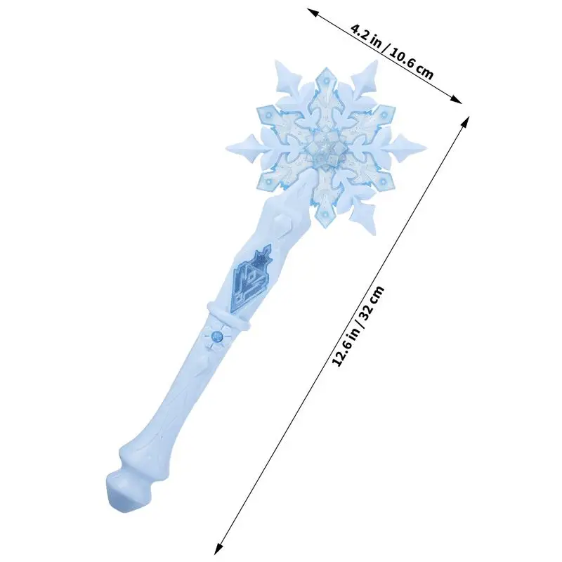 Light Up Glow Snowflake Wand Christmas Snowflake Glow Wand Stick Kid Girl Cosplay Light Up Snowflake Wand Toy Fairy Wands