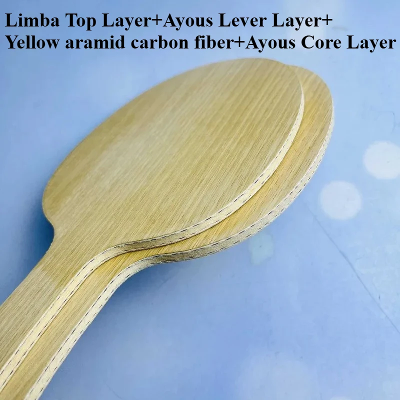 

Деревянное основание для настольного тенниса DIY FL: 5 слоев дерева + 2 слоя внутреннего карбона, поверхность из лимбы, сердцевина из аюса, для ракеток для настольного тенниса