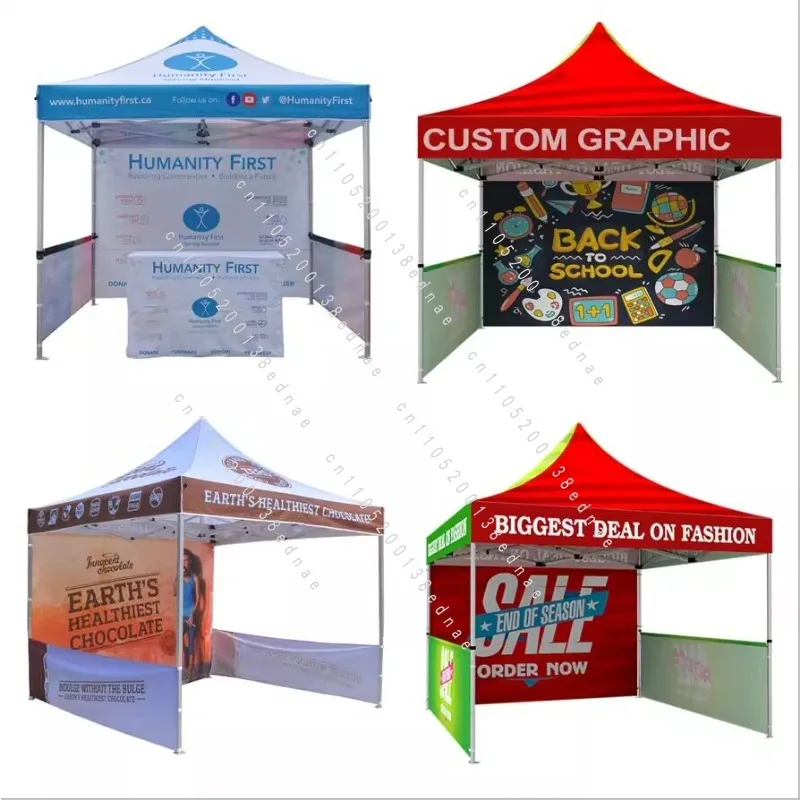 Out-of-home Advertising Tent Custom Logo Awning Printing Exhibition Activitie Promotional Umbrella Custom Four-legged Stall Tent