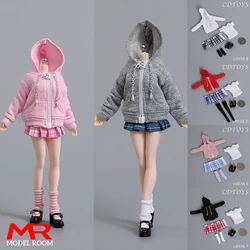 cdtoys cd036 1/12 Girl Zipper Sweater Pleated Skirt Suit JK Uniform Clothes Model Fit 6'' TBL Female Soldier Action Figure Body