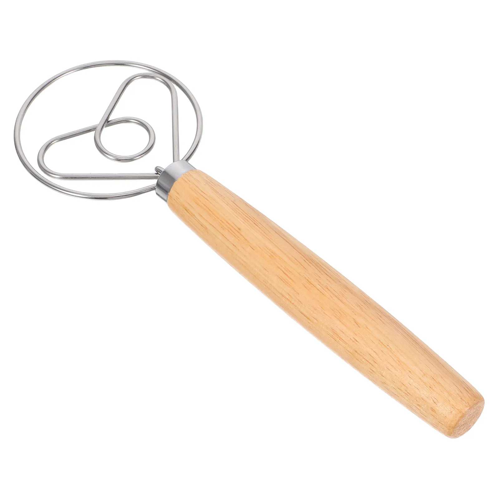 

10 Inch Wooden Handle Flour Coil Wire Whisk Stainless Steel Whisk Stainless Steel Egg Beating Kitchen Tool Spiral Wire Mixer