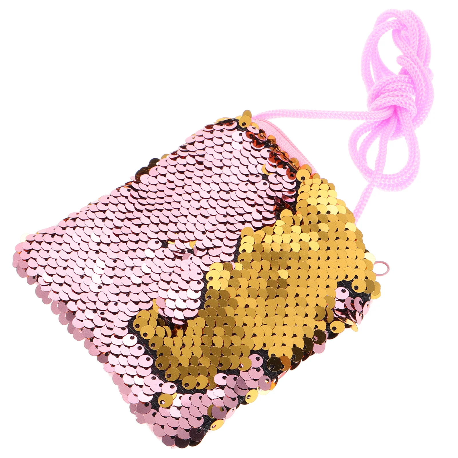 1 Uds. Mini monedero de lentejuelas rosas, elegante bolso brillante, monedero, monedero con lentejuelas, monederos para