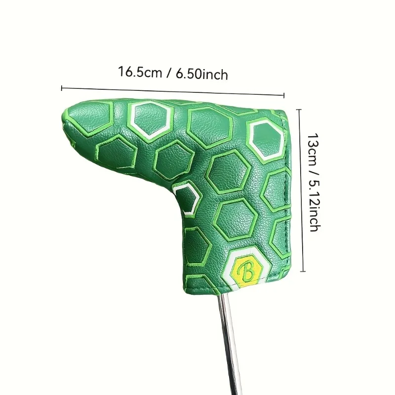قطعة واحدة من الغطاء الواقي لقضيب دفع الجولف الأخضر مصنوع من مادة البولي يوريثان، تصميم بنمط سداسي، غطاء حماية أنيق للنادي، غطاء رأس #6