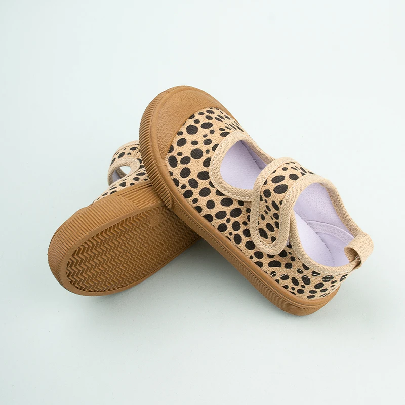 Kids Endearing Style Charming Leopard Print Flat Shoes Children\'s Summer Breathable Casual Sneakers EKF31