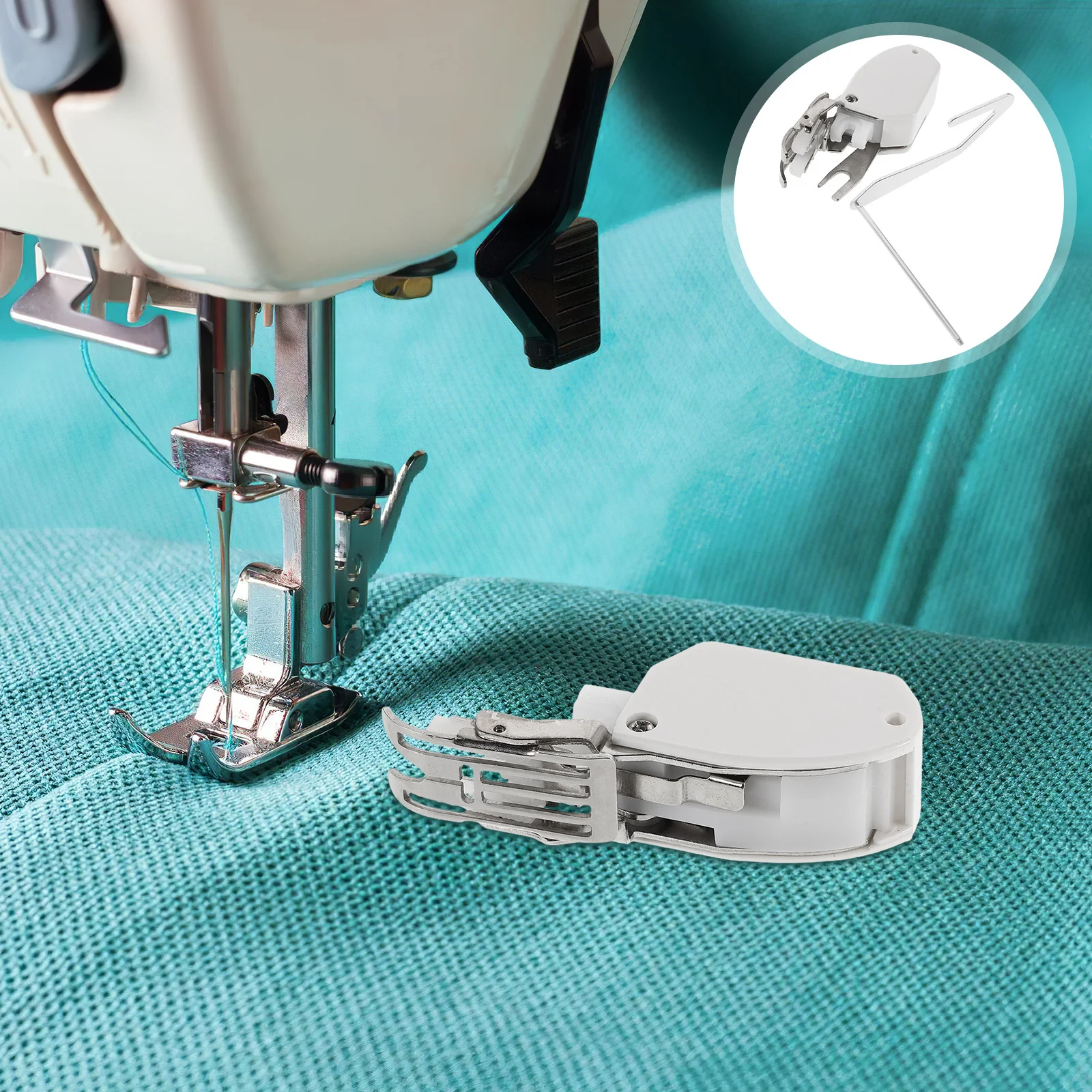 

Thick Fabric Pleating Presser Foot Built- Bar Suitable Home Sewing Machines Hemmer Rolled Hem Edge Folding