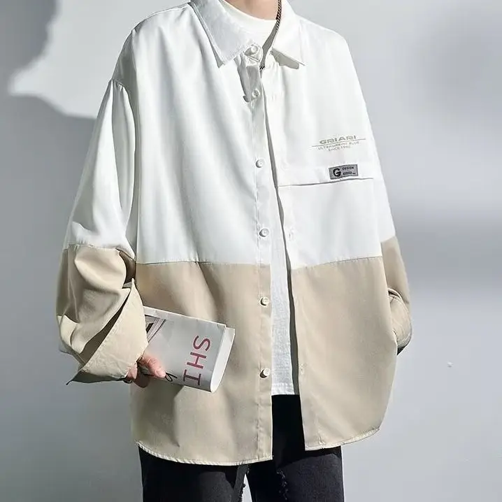 

Loose Casual Men's irt New Autumn Faion Small ence Design Sense Top Men's Trendy All-Match Leisure Outerwear