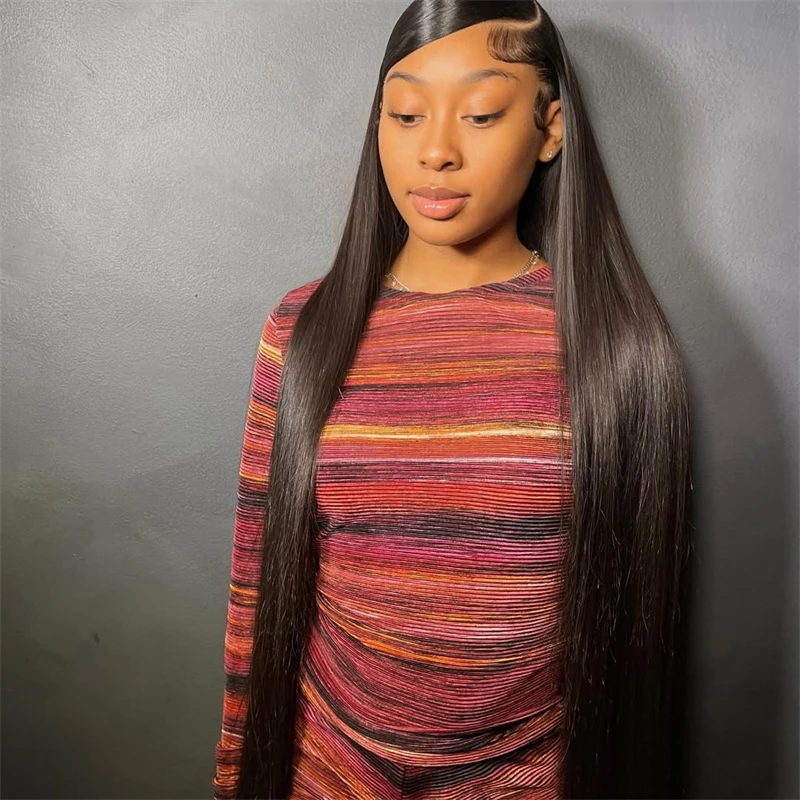 HD الدانتيل الجبهة خصلات الشعر المستعار الإنسان مستقيم 13x4 13x6 الدانتيل الشفاف أمامي خصلات الشعر المستعار الإنسان قبل قطعها الباروكات للنساء 34 36 بوصة #4