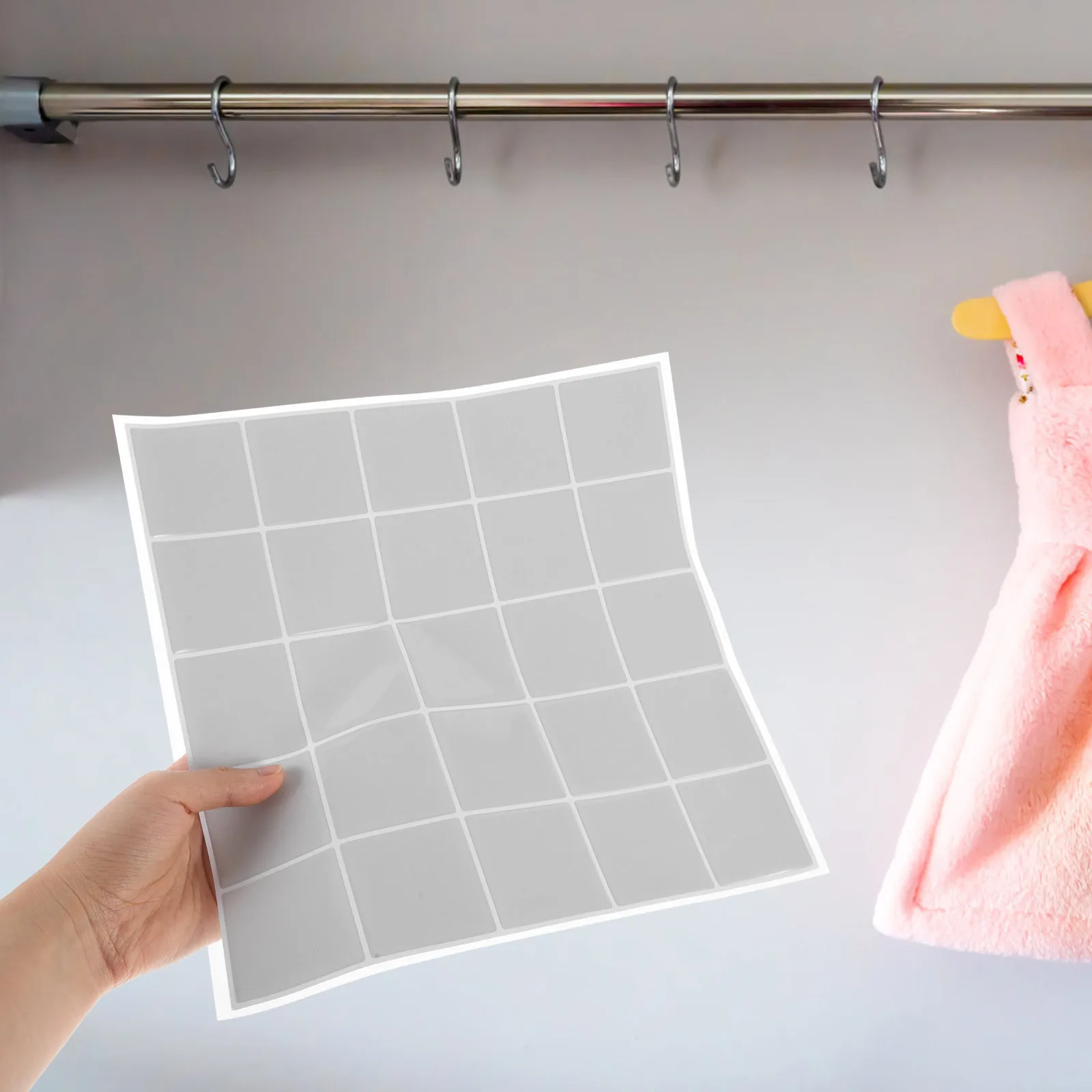 

Self Adhesive Peel and Stick Kitchen Bathroom Wall Tiles Waterproof Oil Proof Backsplash Stickers for Rv Bathroom Wall Tile