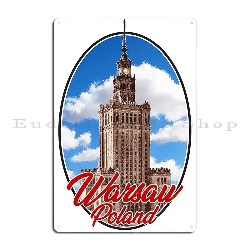 Warsaw Poland Metal Sign Create Party Plates Designing Printed Club Tin Sign Poster