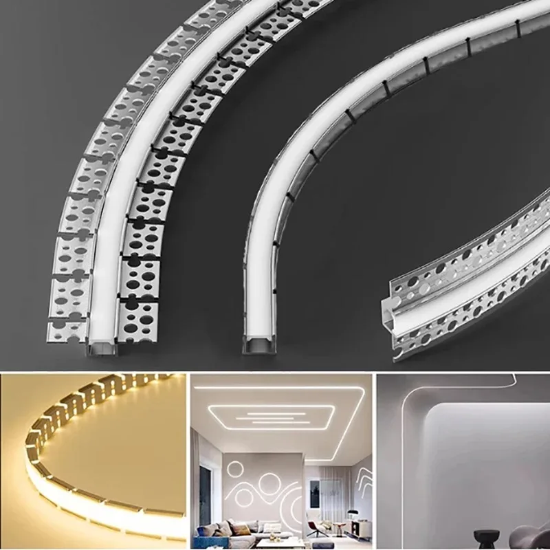 Curved Led Aluminum Profile Channel Track 10*10mm Diy Shaped Led Strip Light Profiles Bendable Silicone Ceiling Led profiles