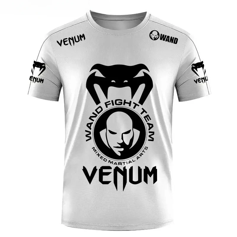 2024 New Summer Venum Combat Training Boxing Wear 3D Men\'s and Women\'s Tights Cross-border Fashion Short-sleeved T-shirts