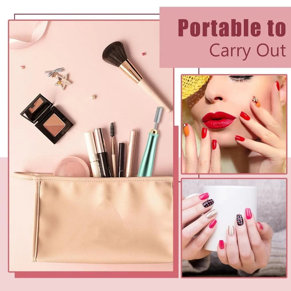 Cordless Electric Nails Drill Filer Set, Professional Manicure Pedicure Kit with Bits for Acrylic, Portable Electric Files & Bu