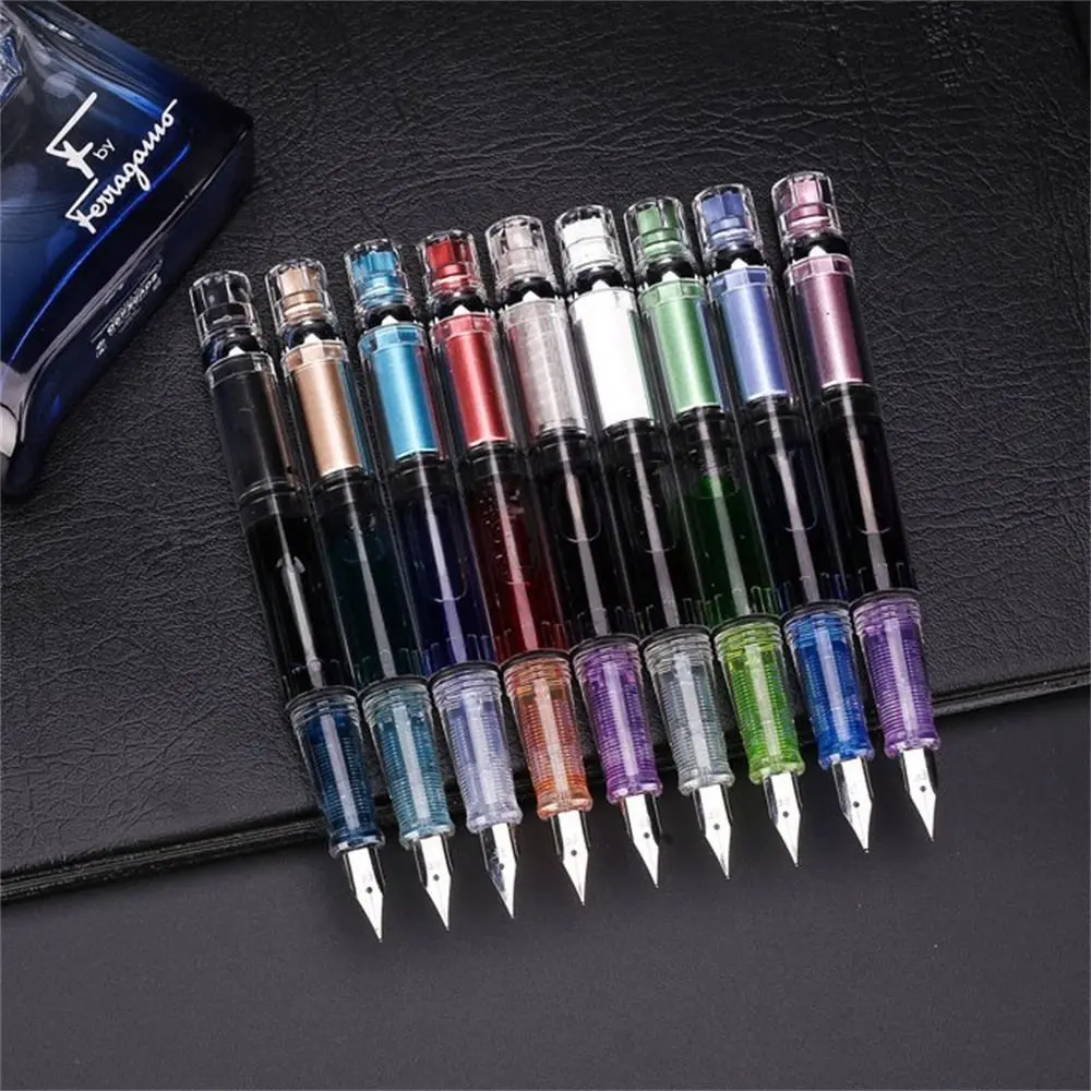 Student Stationery 0.38mm Business Large Capacity EF Nib Fountain Pen Ink Pens Writing Pen Piston Fountain Pen