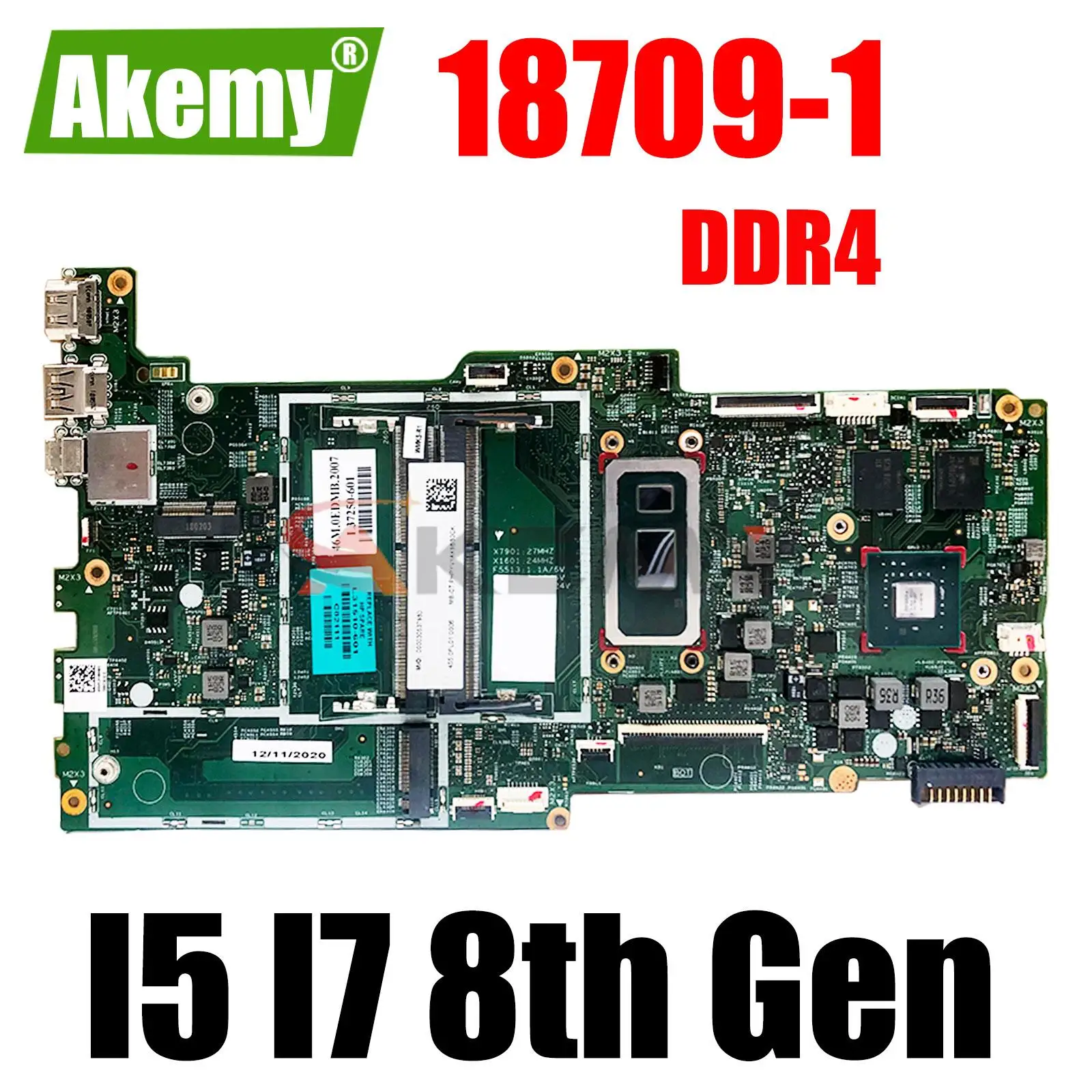 

18709-1 Motherboard for HP ENVY X360 15-CN 15T-CN Laptop Motherboard with SREJQ I5 I7 8th Gen CPU MX150 4GB GPU DDR4 100% Tested