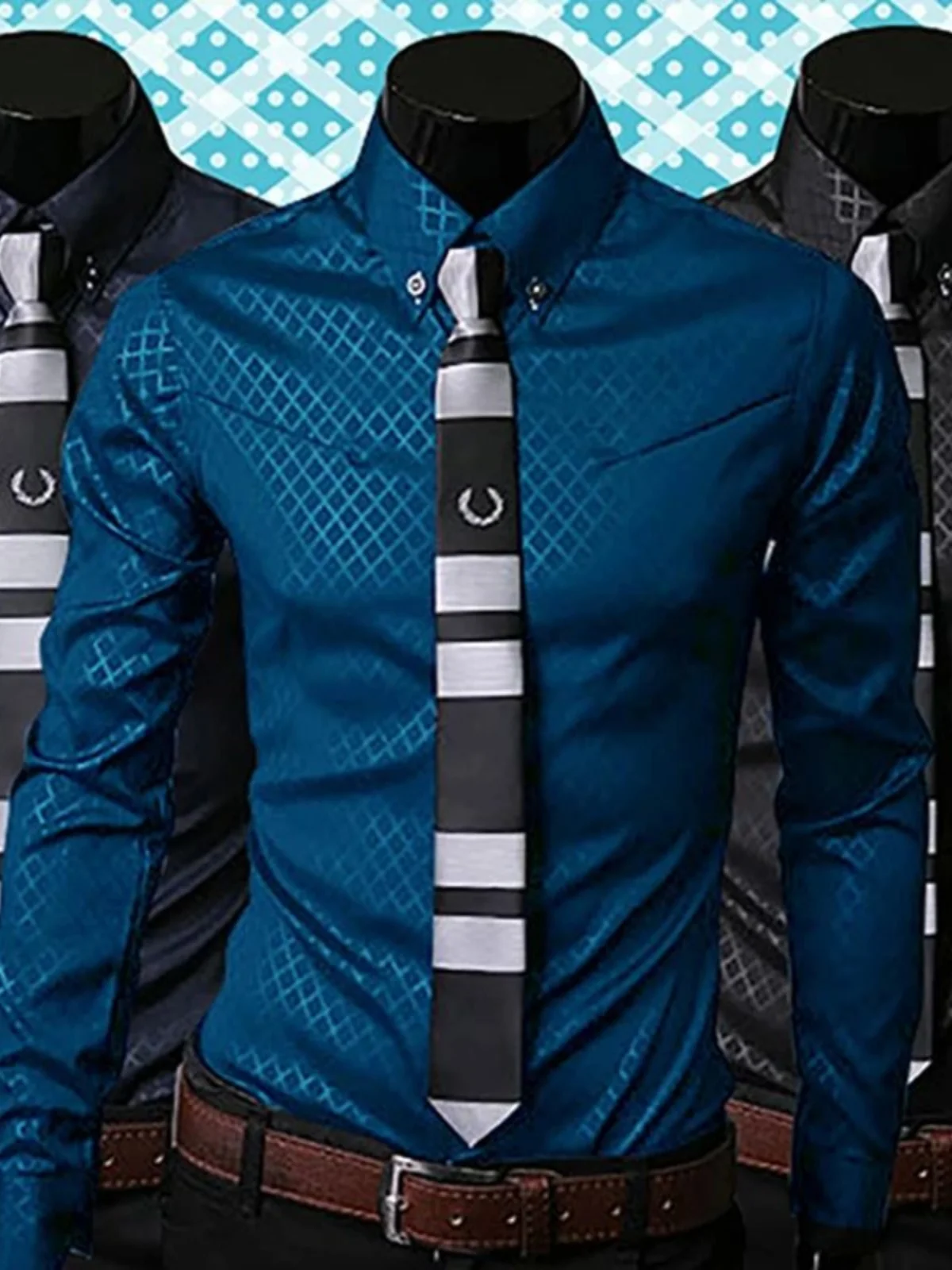 

Large Cheered Long Sve irt Men's Faion plus Size Plaid Patterned Slim Fit Thiened Autumn Winter Casual Button up