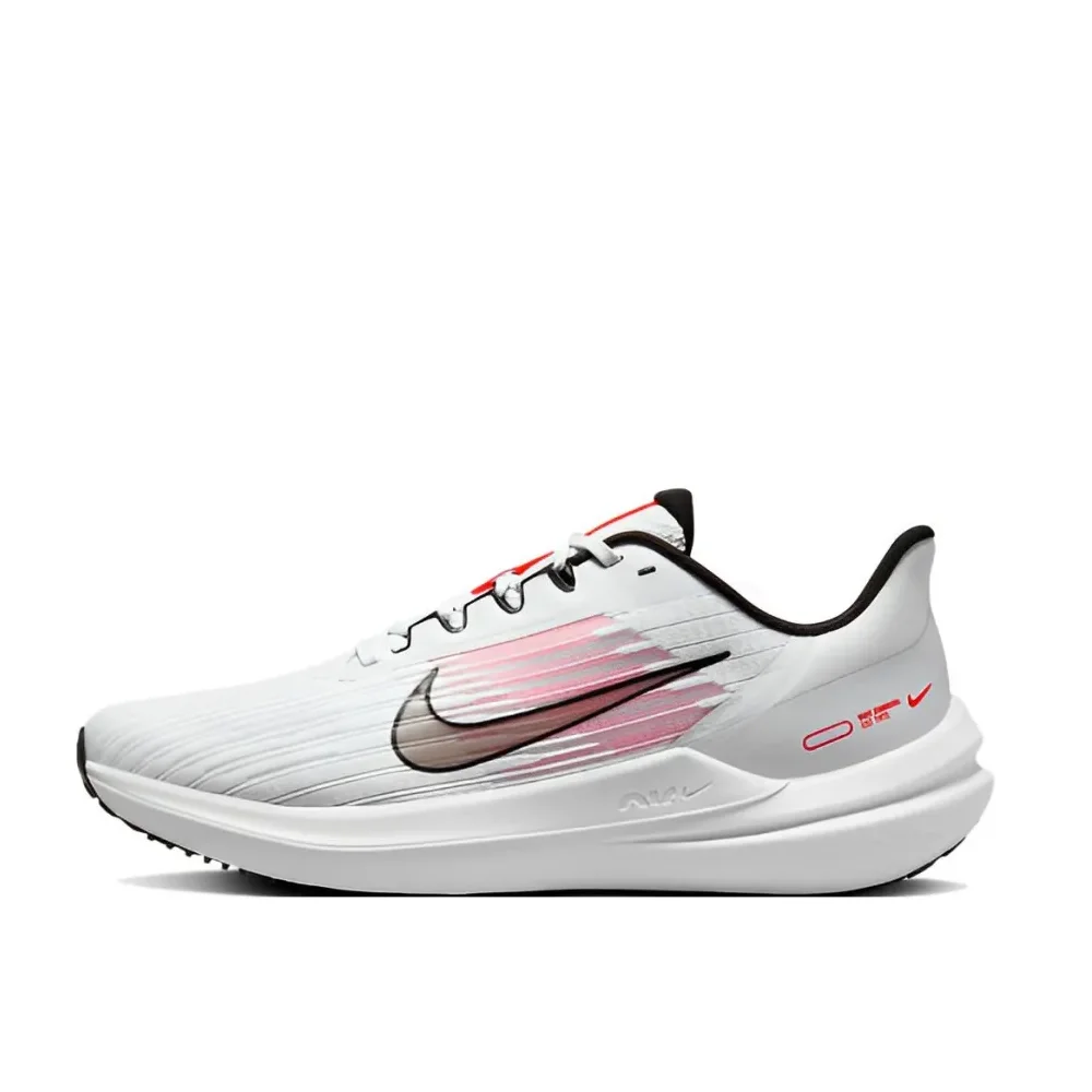 Nike Zoom winflo 9 fashion low top running shoes comfortable shock absorbing men's pinkish white