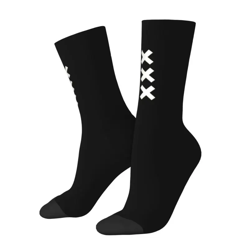 Amsterdam Andreas Cross Men's Crew Socks Unisex Fashion 3D Printing Netherlands Dress Socks