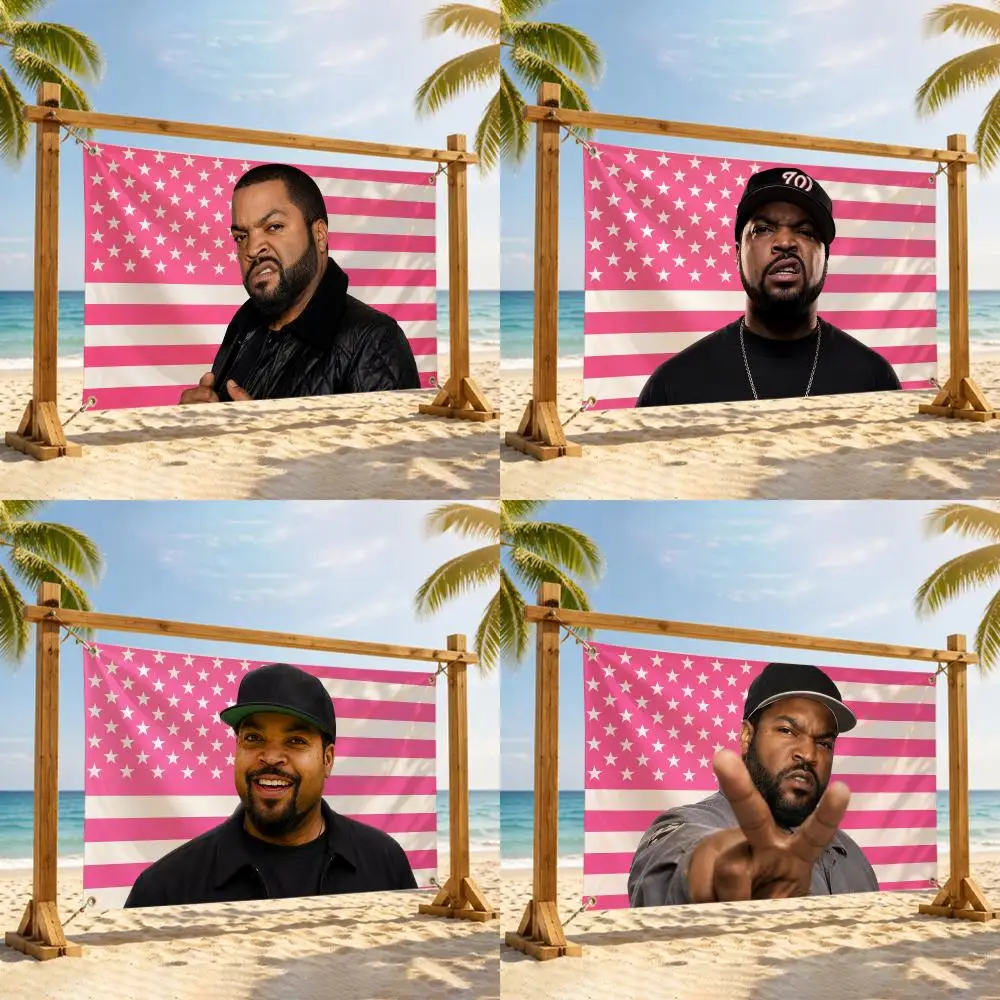 Ice C-Cube Rapper Singer Flags Flag Tapestry Outdoor Decor Flaga Decorative Home Objects Barber Shop Decoration