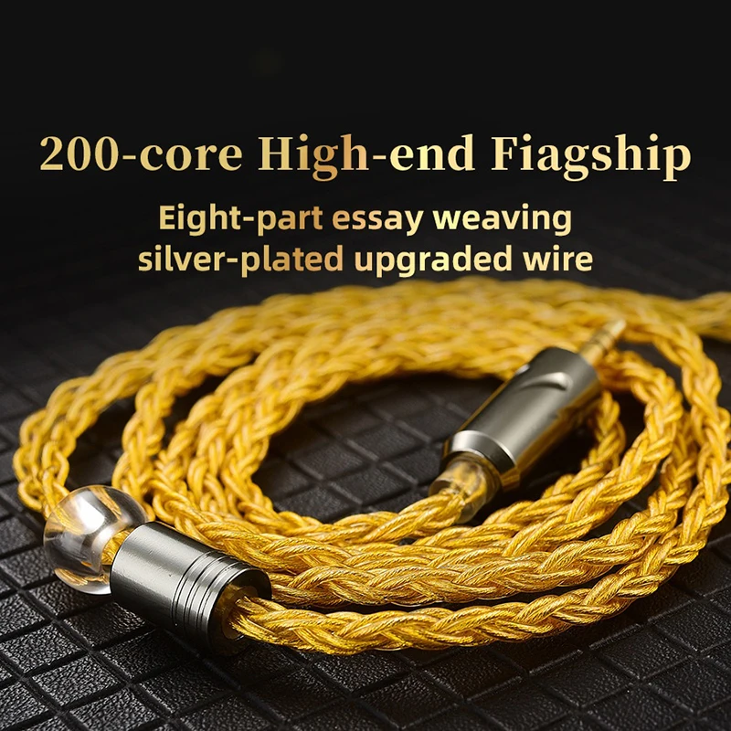 QKZ T1 Earphone Cable 8 Strand Copper Silver-plated Upgrade Wire 3.5mm Wired Headphone Cord For ZXN ZXT AK6 ZS10 EDX Pro ZSR CCA